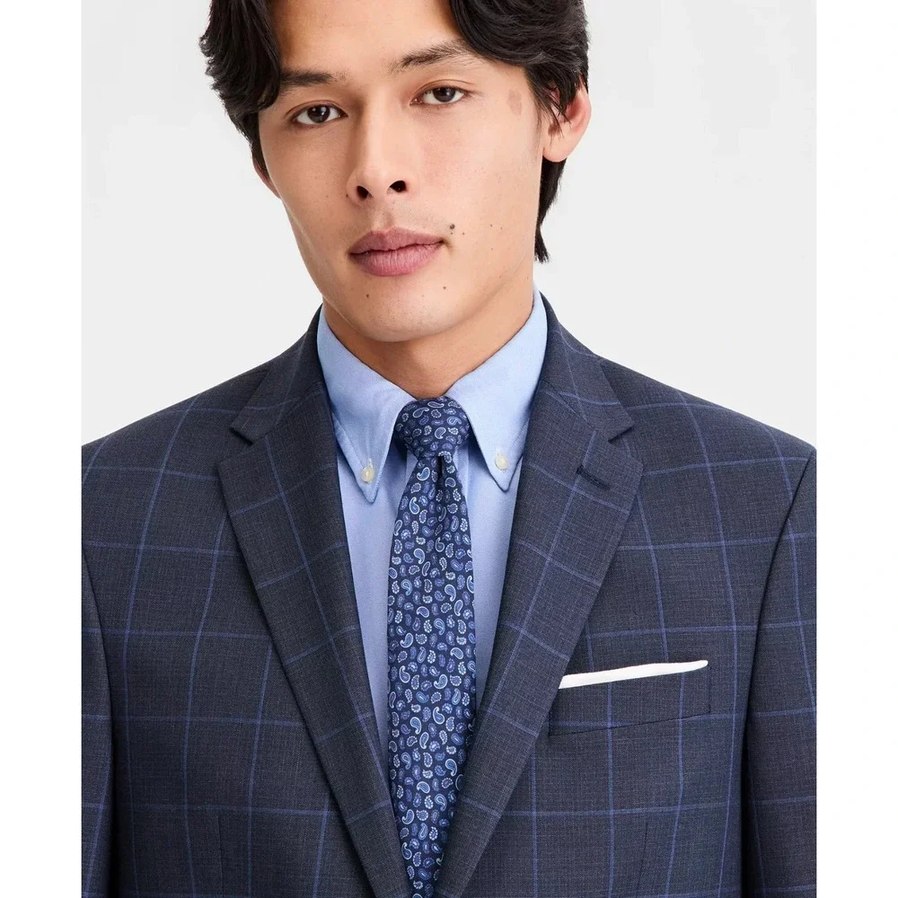 Kenneth‎ Cole Reaction Mens Suit Jacket Size 38S Navy Blue Slim Fit